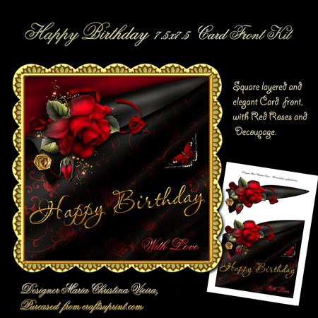 Happy Birthday 7.5 x 7.5 Card Front