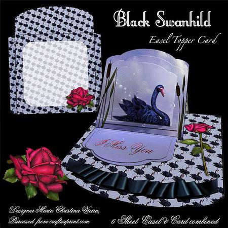 Black Swanhild Easel Topper Card