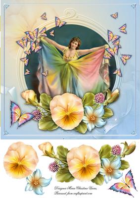 Summer Flowers & Butterflies 8x8