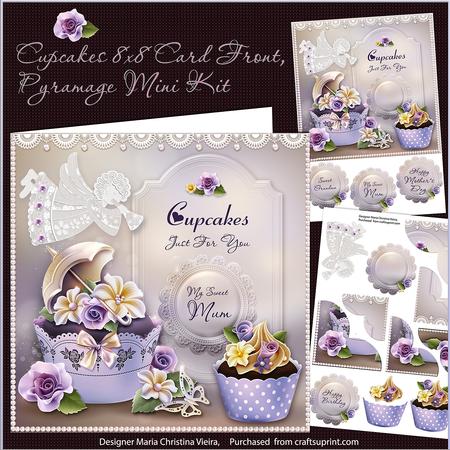 Cupcakes 8x8 Card Front Mini Kit