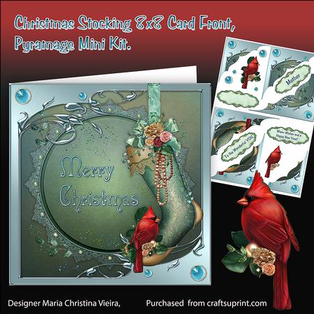 Christmas Stocking 8x8 Card Front