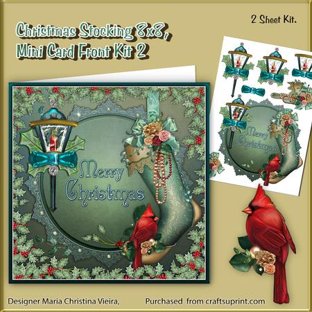 Christmas Stocking 8x8 Card Front Kit2
