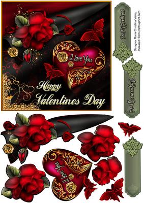 Valentine Roses and Foil 6x6