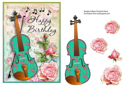 Birthday Violin Card Front