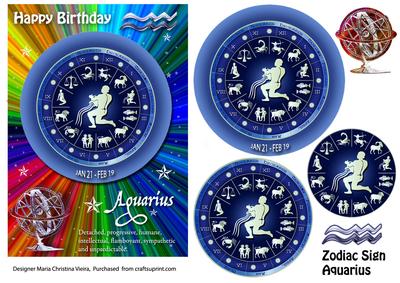 Zodiac Sign Aquarius Rainbow