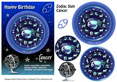 Zodiac Sign Cancer Deep Blue
