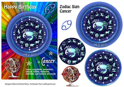Zodiac Sign Cancer Rainbow