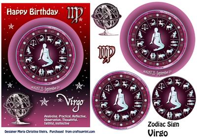 Zodiac Sign Virgo Red