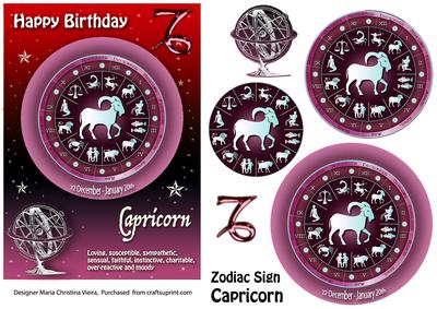 Zodiac Sign Capricorn Red