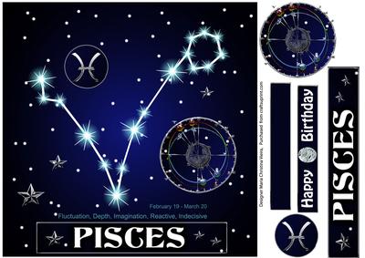 Star Sign Pisces 8x8