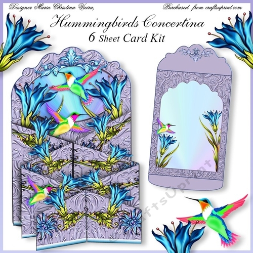 Hummingbird Concertina Card Kit