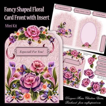 Fancy Shaped Floral Card Front