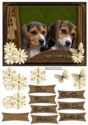 Puppy Father's Day Card Front.