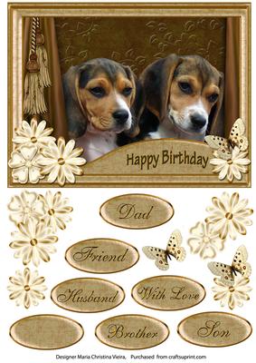 Puppy Birthday Card Front.