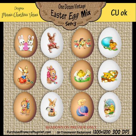 Vintage Easter Egg Mix Set 3