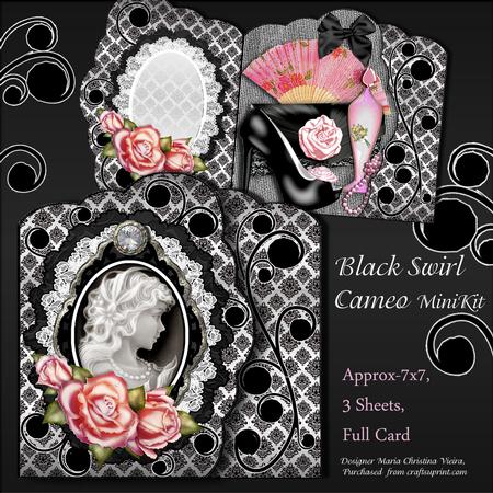 Black Swirl Cameo 7x7 Kit