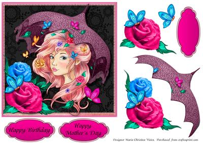 Spring Parasol Rose Girl 6x6
