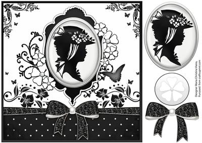 Elegant Black & White Cameo