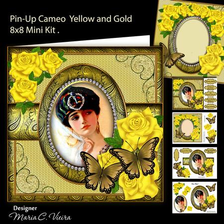 Pin-up Cameo Yellow and Gold 8x8