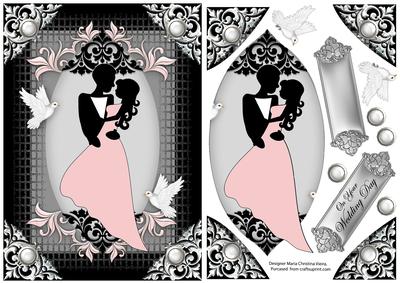 Bride and Groom 6x8 Pink Dress
