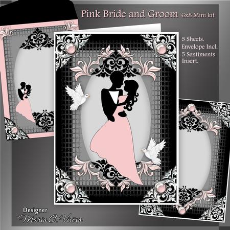 Pink Dress Bride and Groom Kit