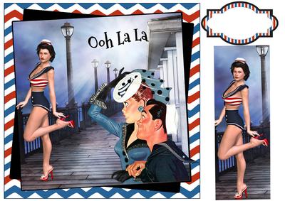 Ooh La La Brunette Sailor 8x8