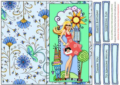 Shopping Girl Full Card Aqua Green.jpg