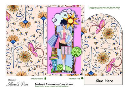 Shopping Girls Pink Money Card