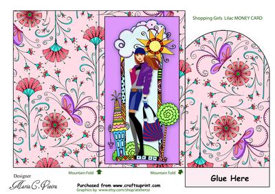 Shopping Girls Lilac Money Card