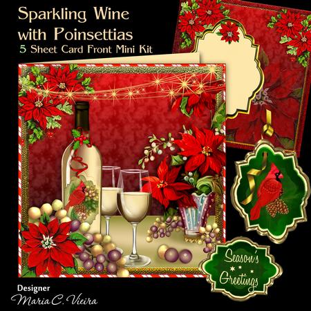 Sparkling Wine with Poinsettias