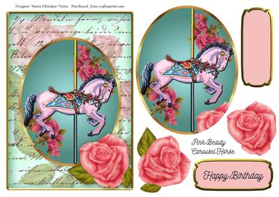 Pink Beauty Carousel Horse