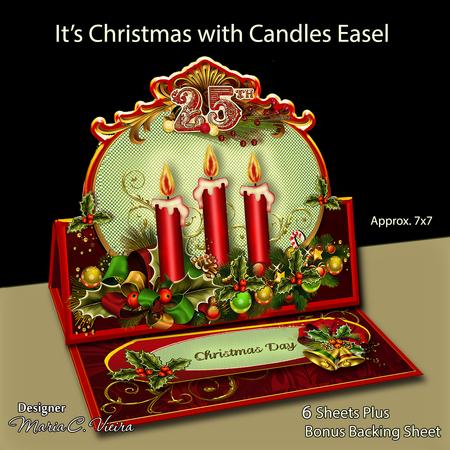 It's Christmas with Candles Easel