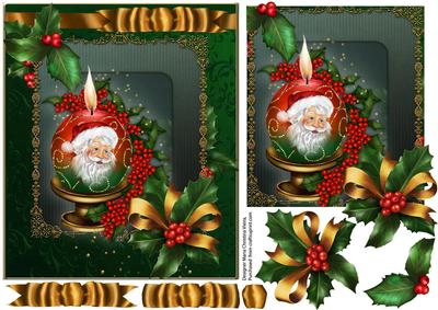 Christmas Candle Santa 6x7 Card Front