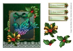 Christmas Ornament Bird 6x7