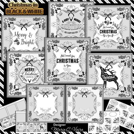 Christmas in Black and White Bumper Kit