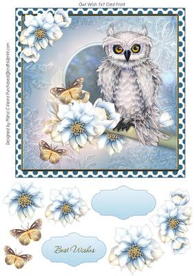 Owl Wishes 7x7 Card Front