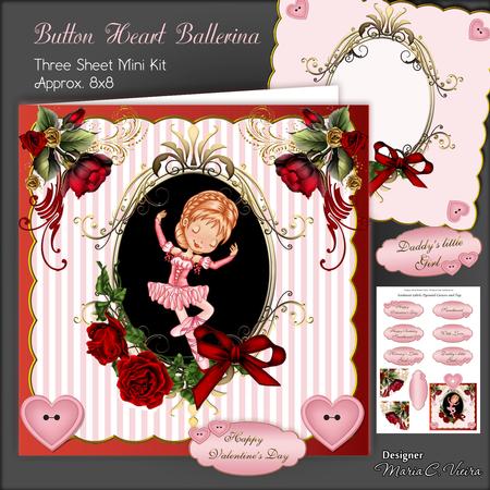 Button Heart Ballerina 8x8 Kit