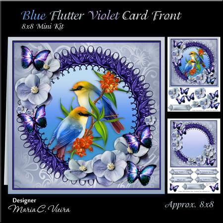Blue Flutter Violet Card Front Kit