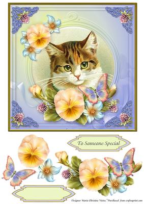 Vintage Cat Someone Special 7x7 Cf.