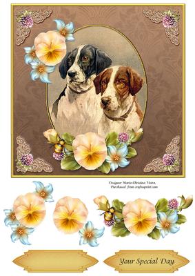 Vintage Dog Your Special Day 7x7 Cf