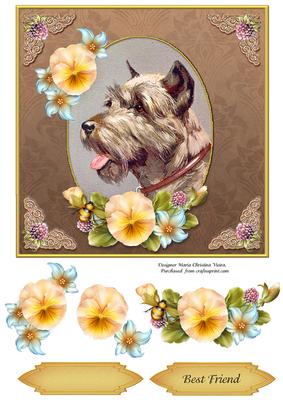 Vintage Dog Best Friend 7x7 Cf