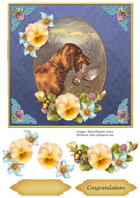 Vintage Dog Congratulations 7x7 Cf