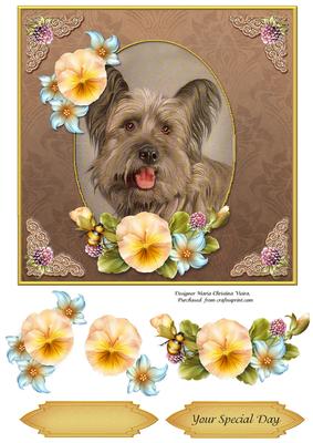 Vintage Dog Special Day 7x7 Tan Cf
