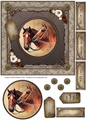 Vintage Horse 7x7 Card Front
