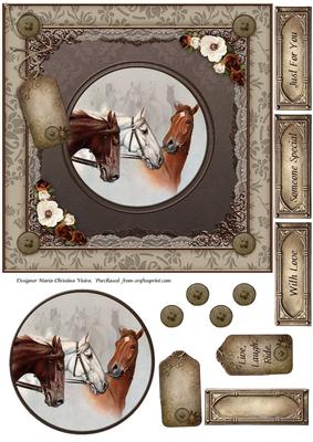 Vintage Horse 7x7 Card Front 3