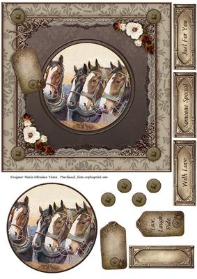Vintage Horse 7x7 Card Front 4