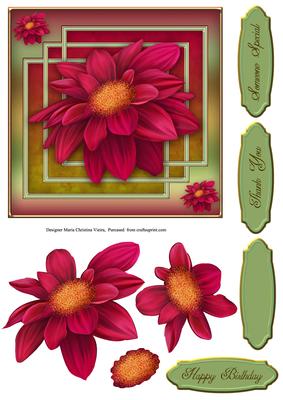 Dahlia Nouveau 6x6 Card Front