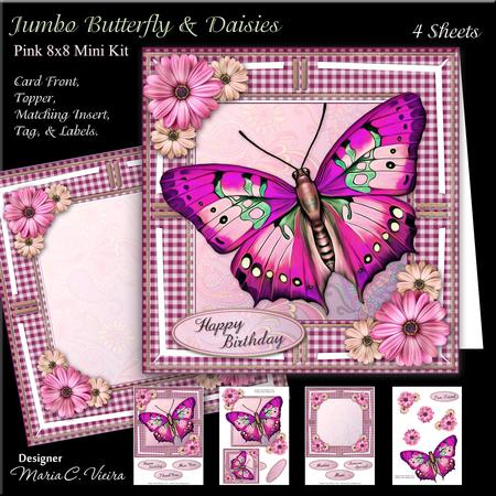 Jumbo Butterfly and Daisies Pink Kit