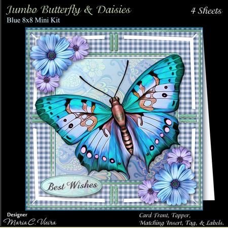 Jumbo Butterfly and Daisies Blue Kit
