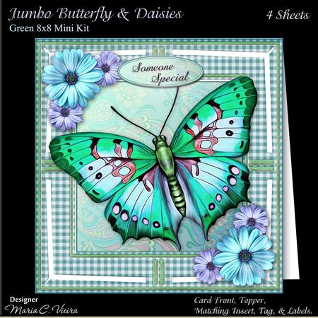 Jumbo Butterfly and Daisies Green Kit